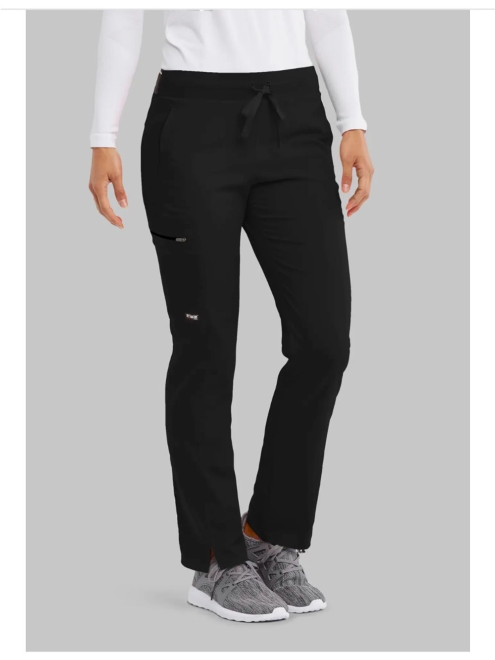 Grey's Anatomy Black Straight-Leg Drawstring Scrub Pants